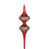Подвеска сосулька HOUSE OF SEASONS, красная с золотом, 24*6,5 см 85871